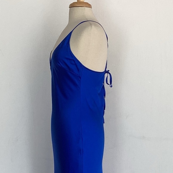 Silk Maison Sapphire ALT  To ASO Elena  VD Spaghetti strap Silk Maxi Dress Med - Picture 10 of 14